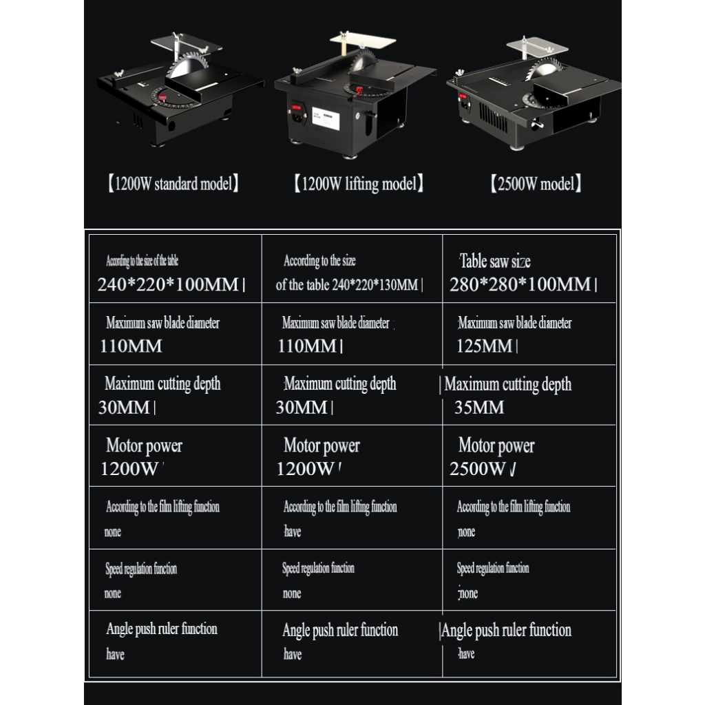 Máy mài khoan cắt cưa bàn đa năng 1200W desktop mini table saw LONGXIANG