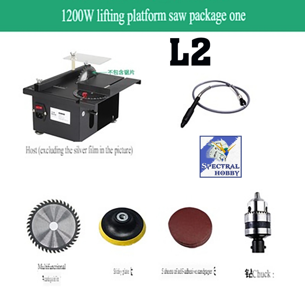 Máy mài khoan cắt cưa bàn đa năng 1200W desktop mini table saw LONGXIANG