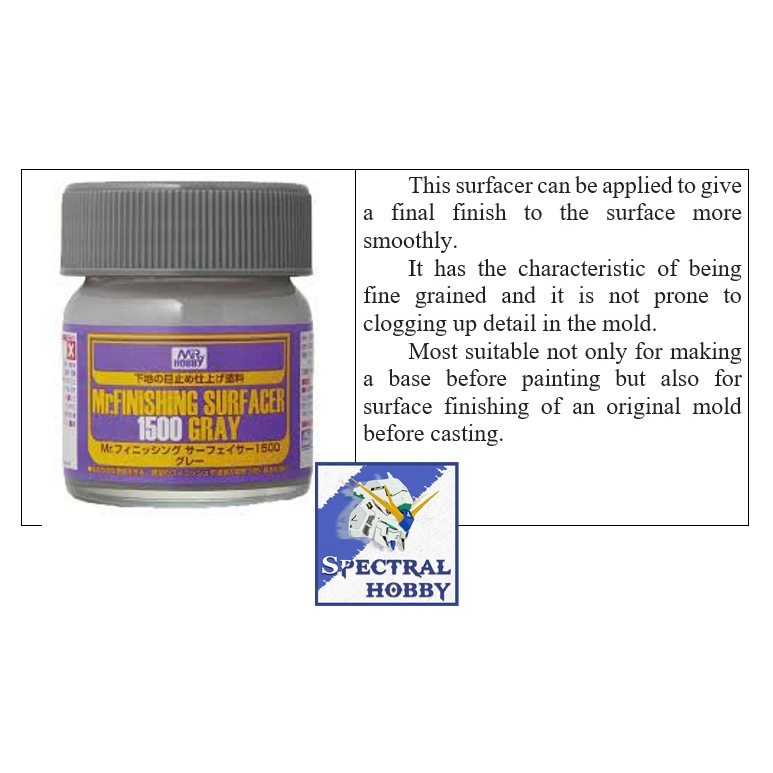 Sơn lót bề mặt primer Mr Surfacer metal resin và các vật liệu Mr.hobby