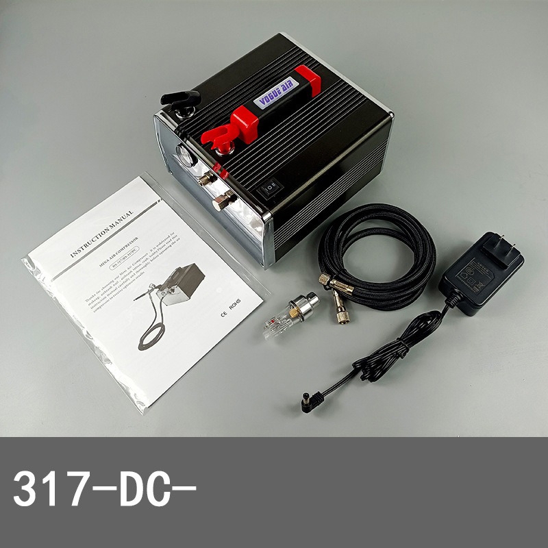 Máy nén khi mini Airbrush Compressor Pump HS317 with Storage Tank Battery 2000 MA
