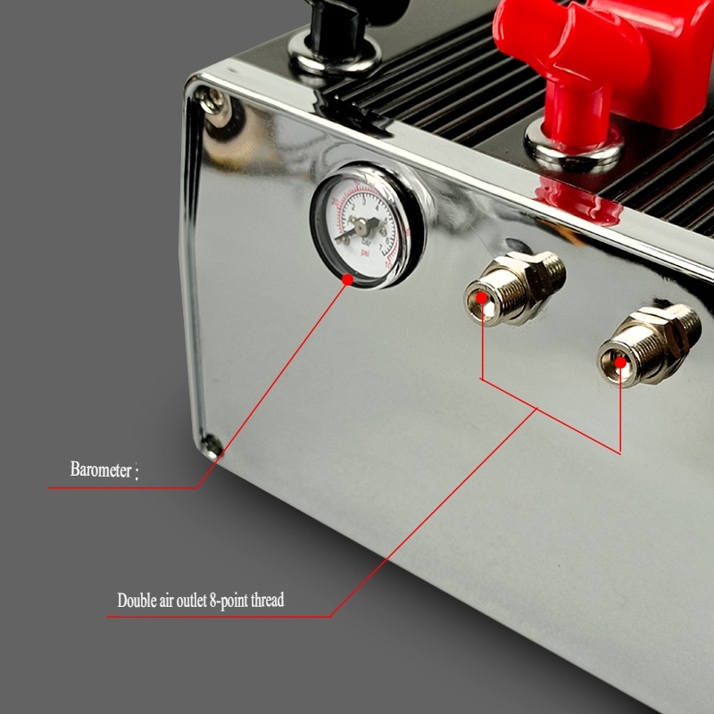 Máy nén khi mini Airbrush Compressor Pump HS317 with Storage Tank Battery 2000 MA
