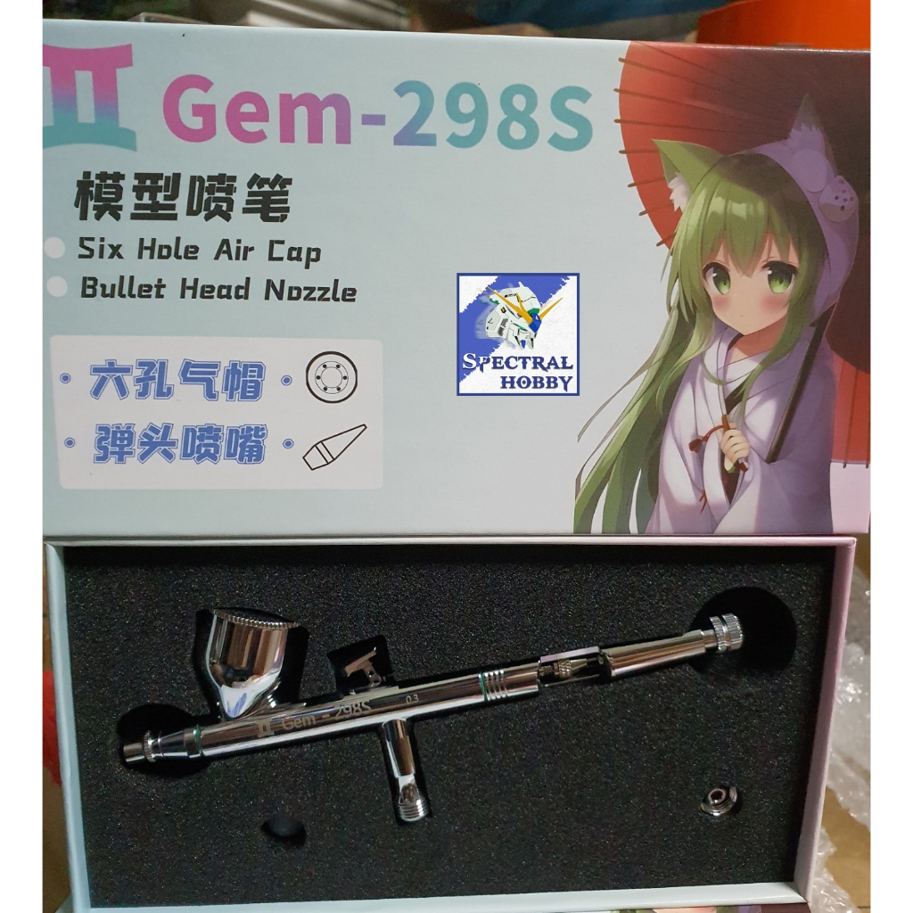 Bút sơn mô hình Gemini airbrush GEM298 Gen II 0.3mm 0.5mm double action