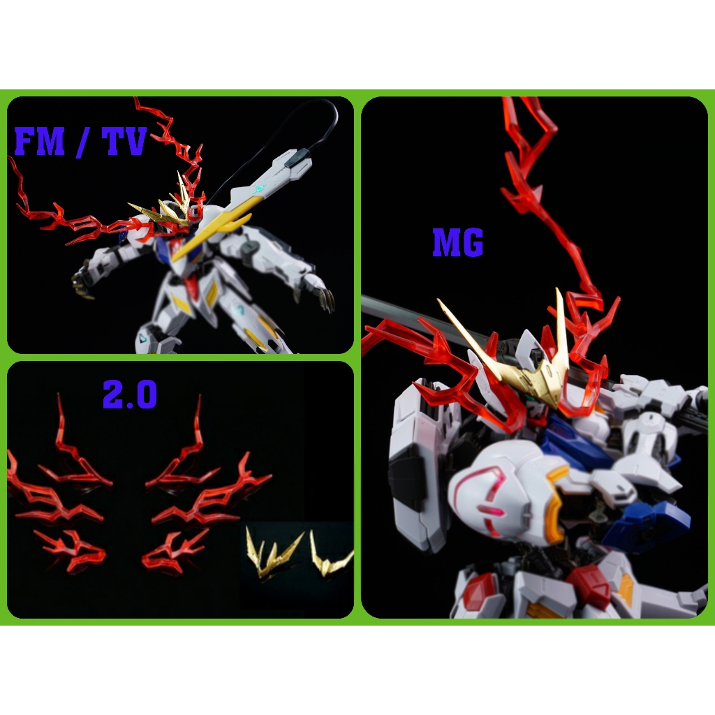 PHụ kiện Hiệu ứng Effect lửa + sừng cho MG FM 1/100 Gundam Barbatos  / Lupus / Rex (sp không kèm gundam)
