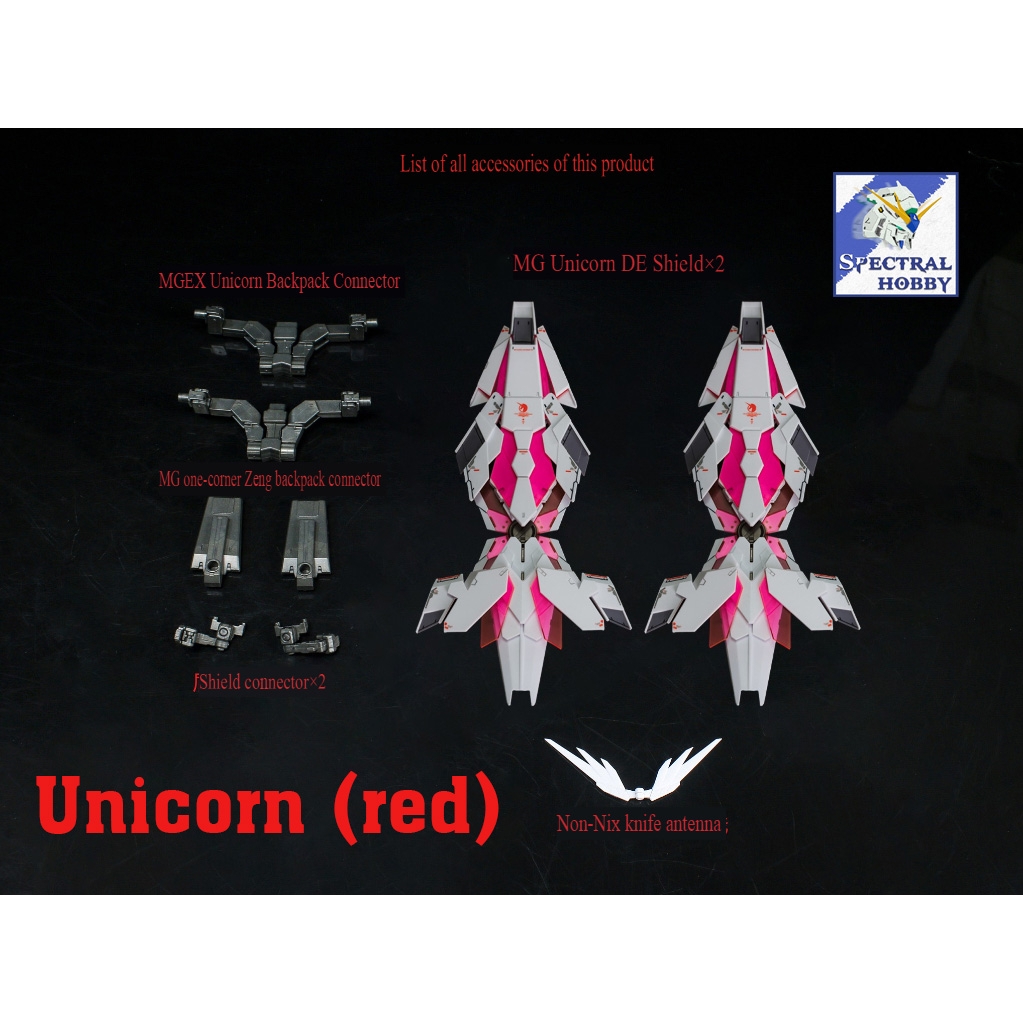Phụ kiện lắp ráp EW 1/100 mg mgex Full Shield DE Enhanced x2 cho Unicorn Banshee Phenex gundam