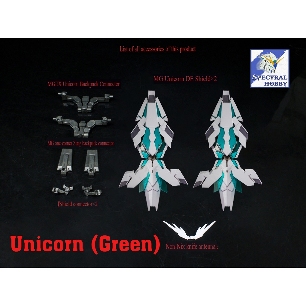 Phụ kiện lắp ráp EW 1/100 mg mgex Full Shield DE Enhanced x2 cho Unicorn Banshee Phenex gundam