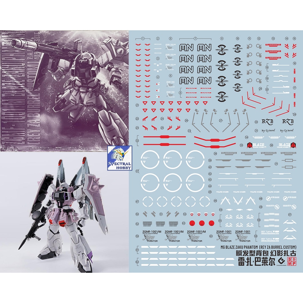 Decal nước dán mô hình Ginn Zaku Seed Destiny Lunamaria Phantom Blaze Slash Water sticker