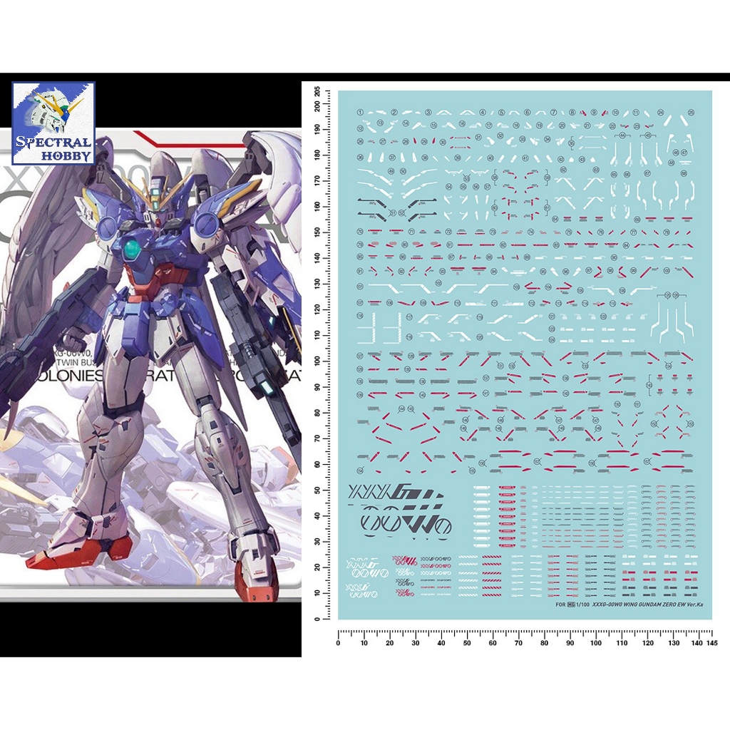 Decal nước dán mô hình Wing zero custom EW ver ka PG MG RG HG Gundam Water sticker