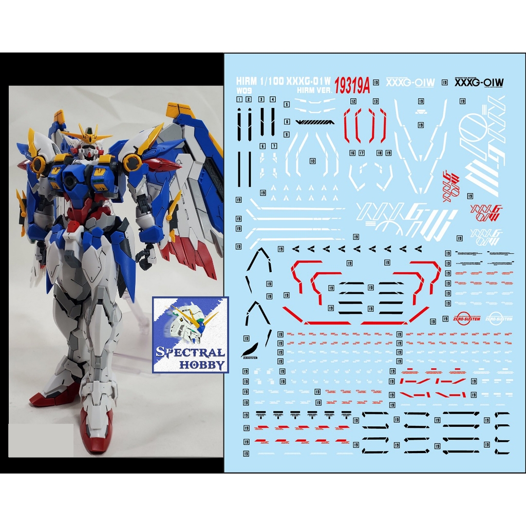 Decal nước mô hình HIRM Wing Zero EW gundam HIRES các loại - Water sticker