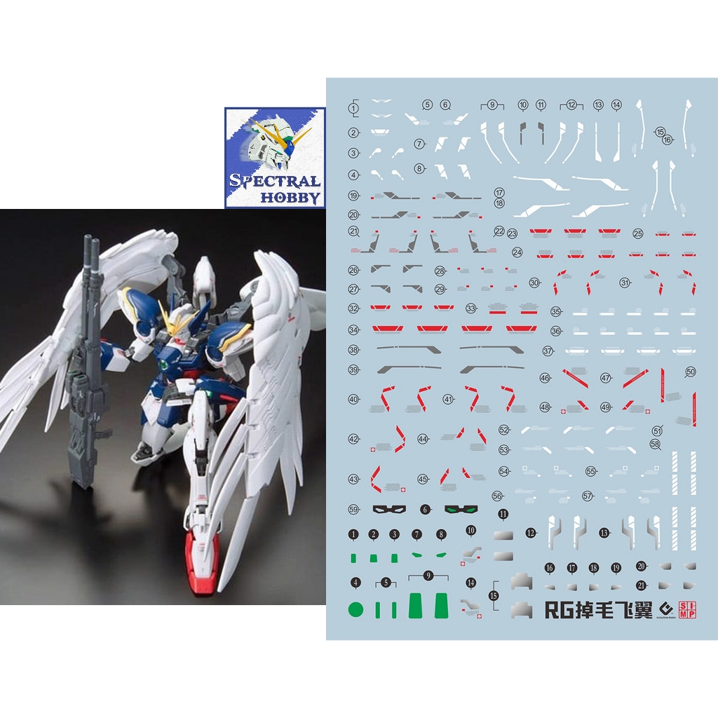 Decal nước dán mô hình Wing zero custom EW ver ka PG MG RG HG Gundam Water sticker
