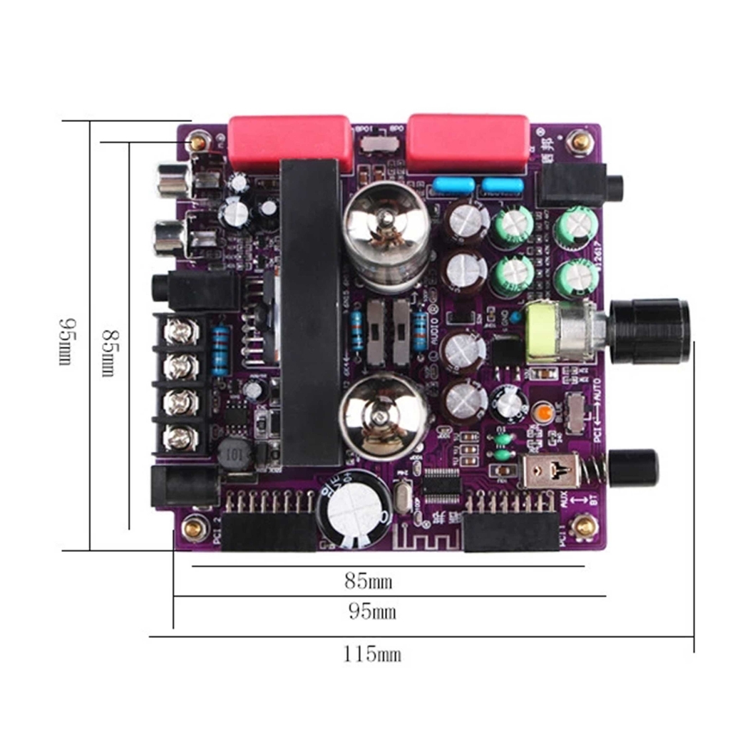 Khuếch đại âm thanh TDA7377 35W*2 Pre Amplifier 6N15 Tube Bluetooth 5.0 HIFI Preamp Power Loseless Decoding