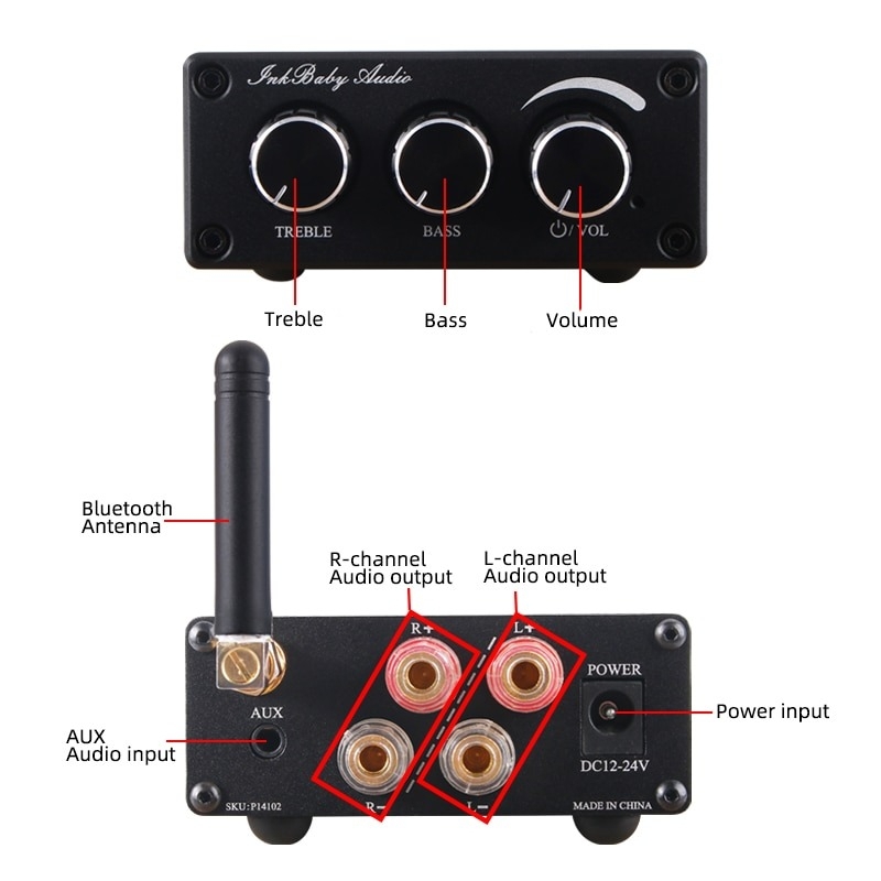 Khuếch đại âm thanh AMPLY TPA3116 50W*2 Digital Audio Amplifier Board 2.0 Bluetooth 5.0 DC 12-24V