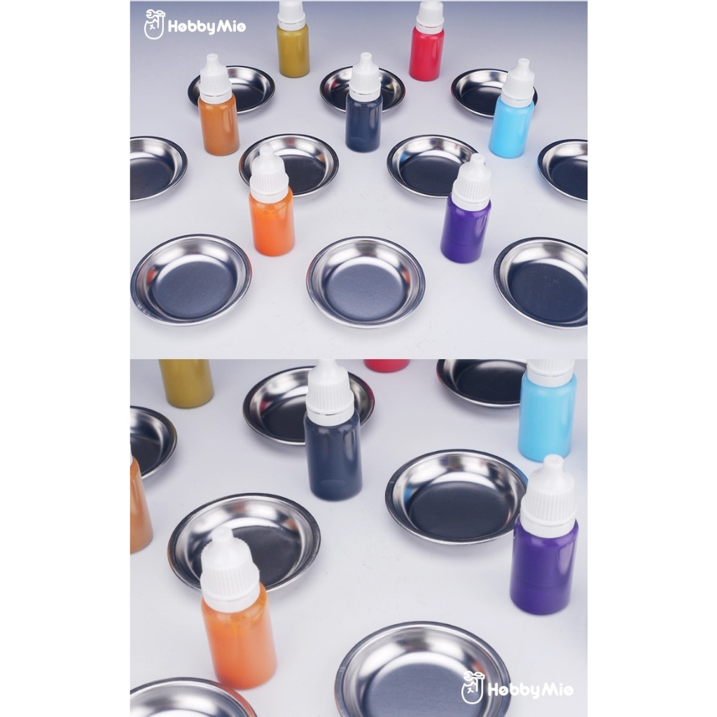 Dụng cụ mô hình bát pha sơn Hobby Mio spraying hand painted full metal palette paint tray