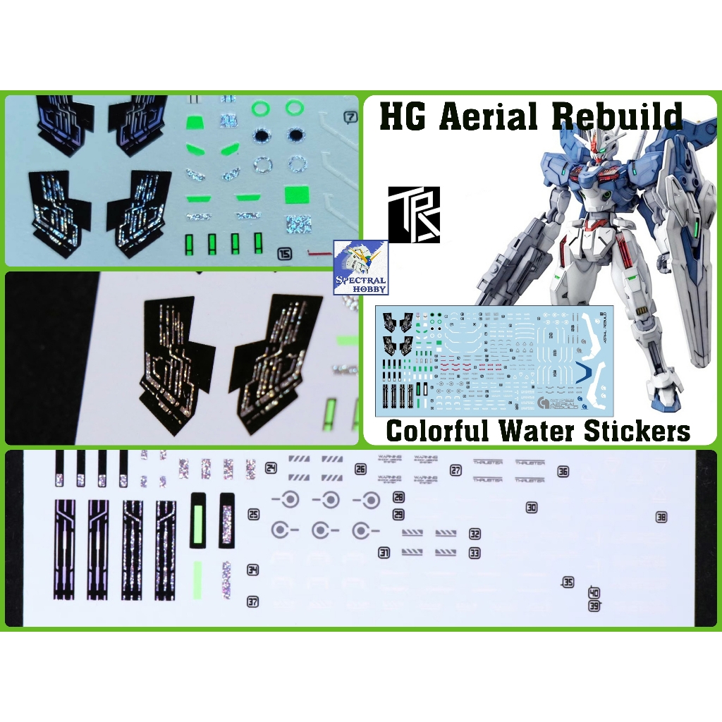 Decal nước dán mô hình Gundam Aerial Rebuild Beguir Pente Pharact Heindree Zowort Tickbalang MERCURY water sticker