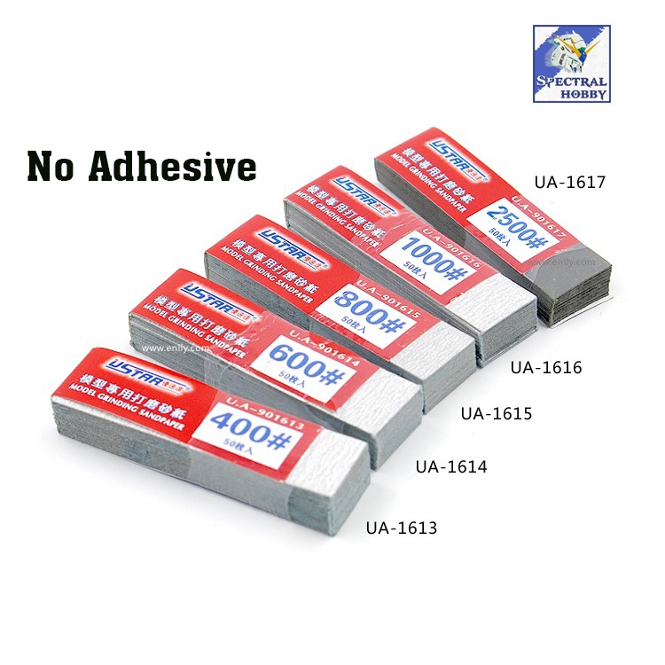 Dụng cụ USTAR Giấy nhám cắt sẵn pre-cut sandpaper [with adhesive] #400 - #2500 Tool hobby