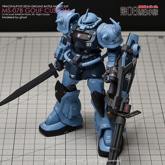 Mô hình lắp ráp HG 1/144 MS-07B-3 GOUF CUSTOM HGUC 117 bandai