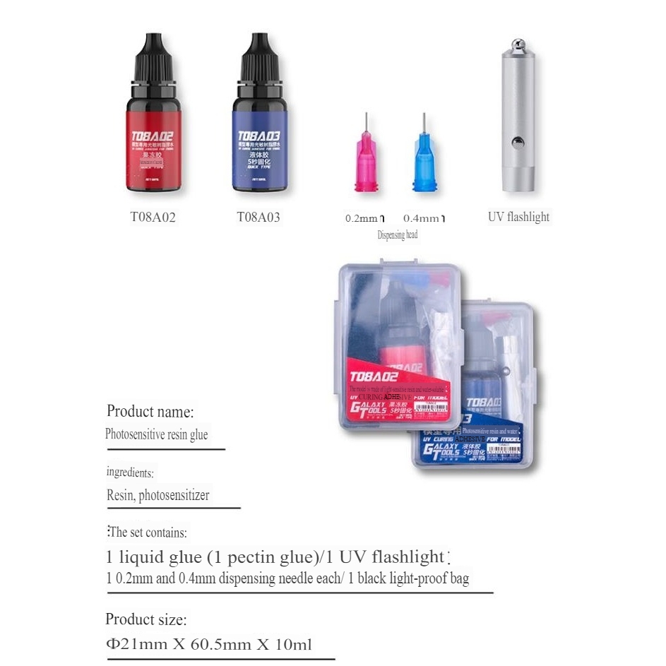 Dụng cụ keo đa năng UV Galaxy cho mô hình Super Glue light curing adhesive liquid gel type