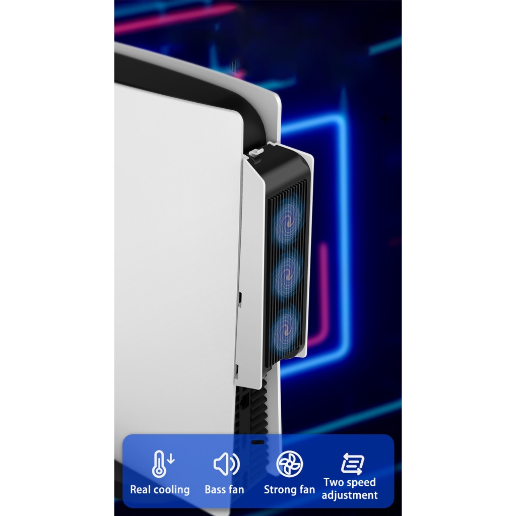 Quạt làm mát cho máy PS5 Fan Host Cooling With 3-Fan External USB 3.0