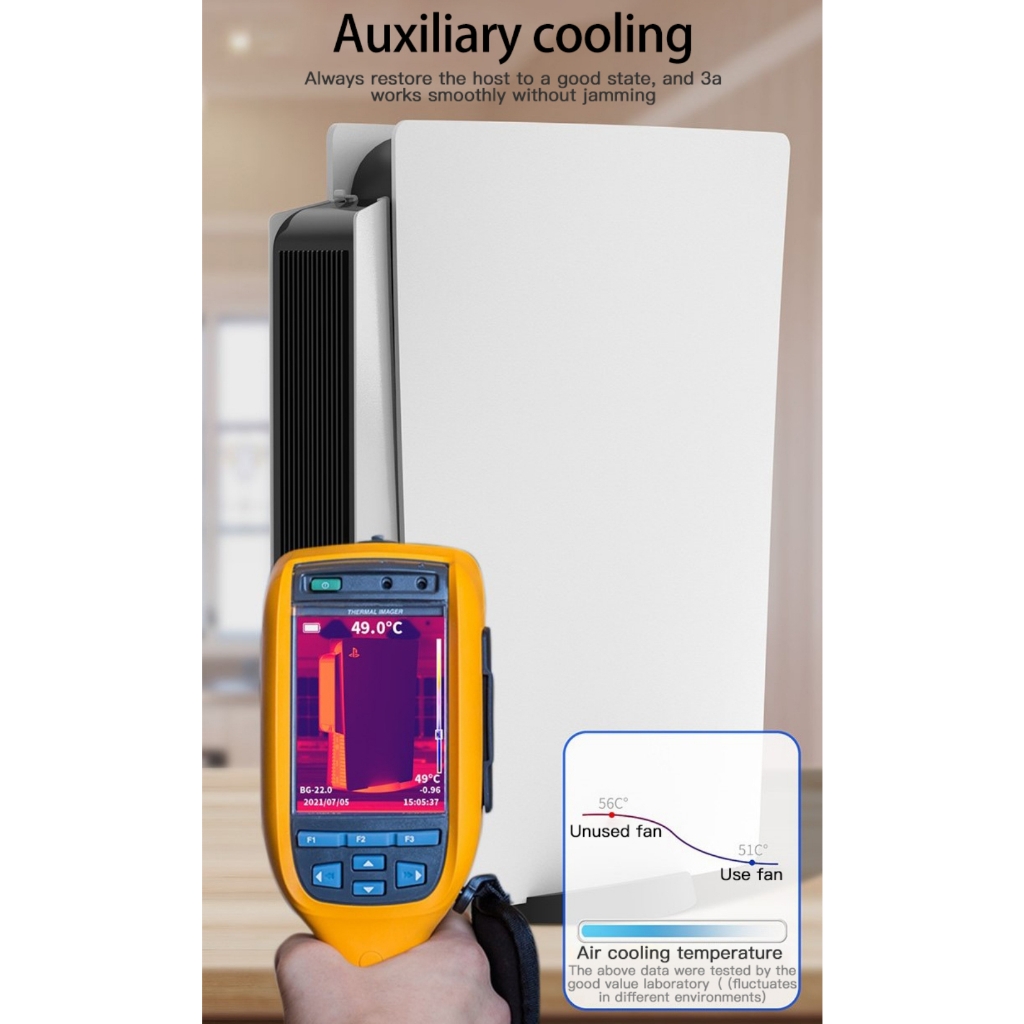 Quạt làm mát cho máy PS5 Fan Host Cooling With 3-Fan External USB 3.0