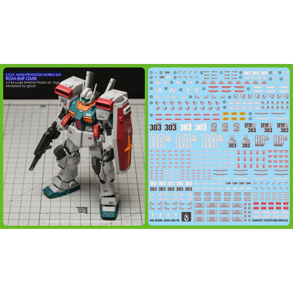 Decal nước dán mô hình MG RGM GM Sniper Jegan 79SC Logo các loại - Water Sticker