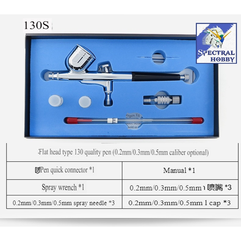 Bút sơn mô hình Pen Airbrush Double Action 0.3mm HD130 HD131 0.2mm 0.5mm Taiwan series