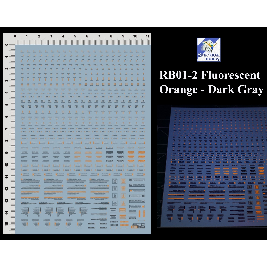 Decal nước dán mô hình RB01 RB02 cảnh báo MG HG RG EVO General Warning Caution Water Sticker