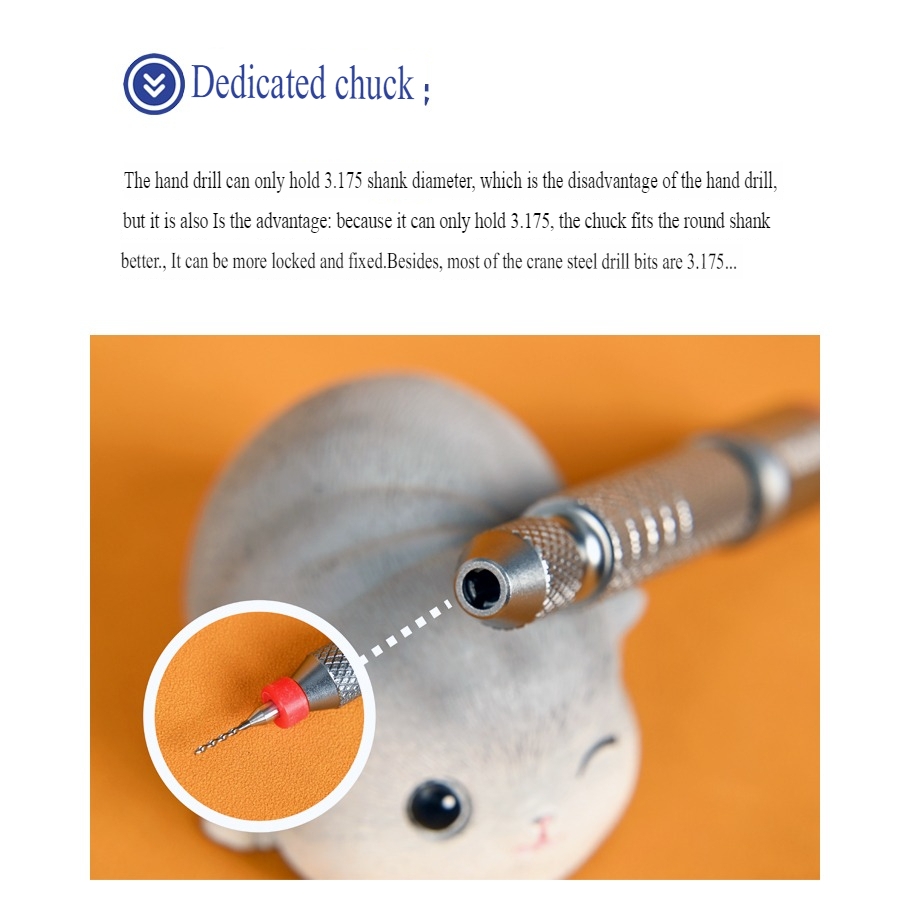 Dụng cụ cán cầm cho mũi khoan tay - cán chisel 100shiki hand drill Dual bearing hand twist drill