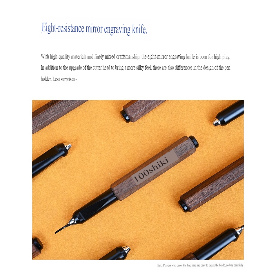 Dụng cụ 100Shiki kẻ tạo line chisel 0.1 - 1.0mm cho mô hình kèm Cán chisel Yata mirror engraving knife pen holder