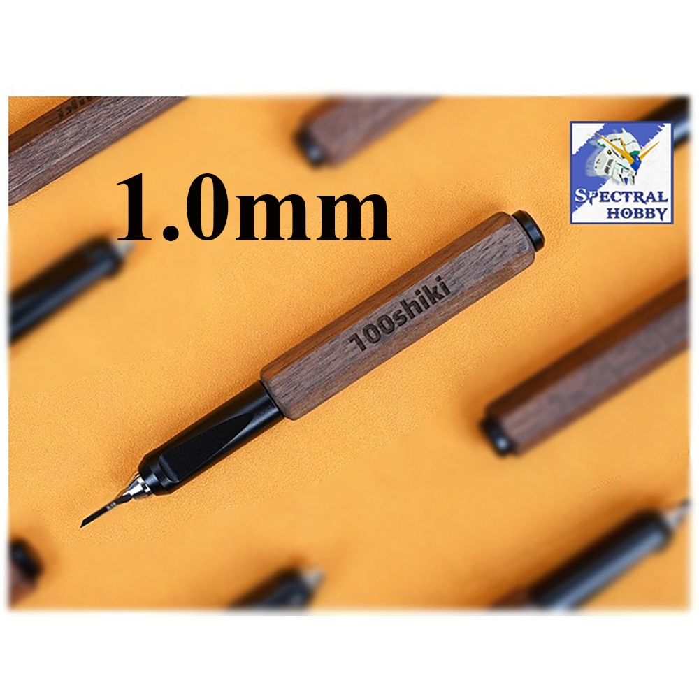 Dụng cụ 100Shiki kẻ tạo line chisel 0.1 - 1.0mm cho mô hình kèm Cán chisel Yata mirror engraving knife pen holder