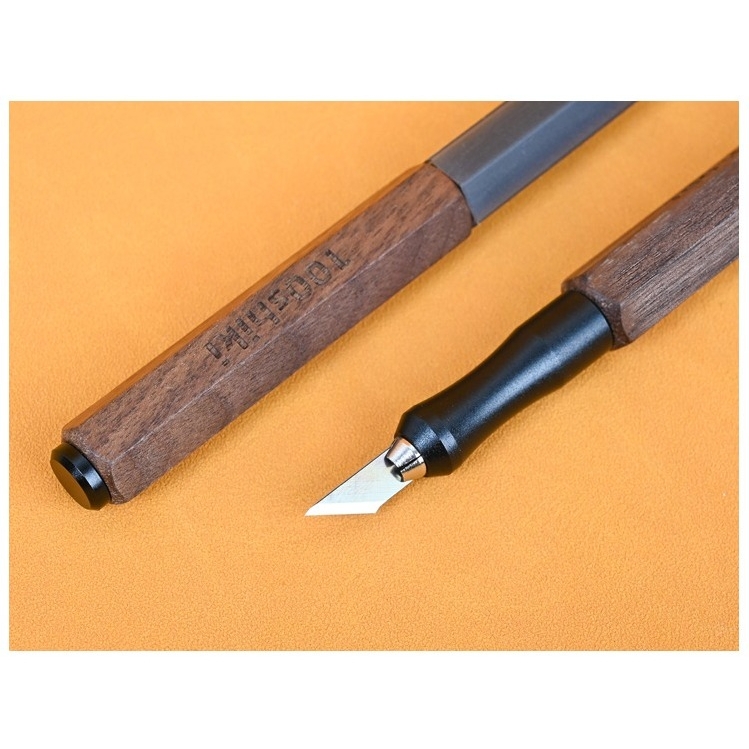 Dụng cụ dao mô hình 100shiki cán giữ chisel Wood Pen Knife丨Wide Blade丨Wooden Pen Holder