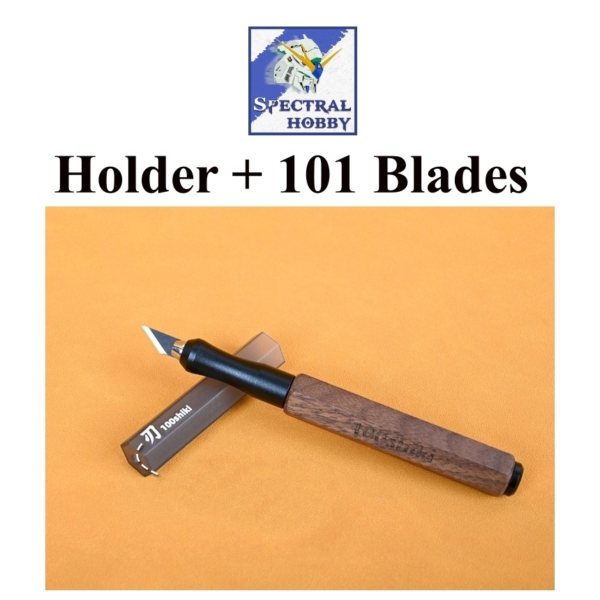 Dụng cụ dao mô hình 100shiki cán giữ chisel Wood Pen Knife丨Wide Blade丨Wooden Pen Holder