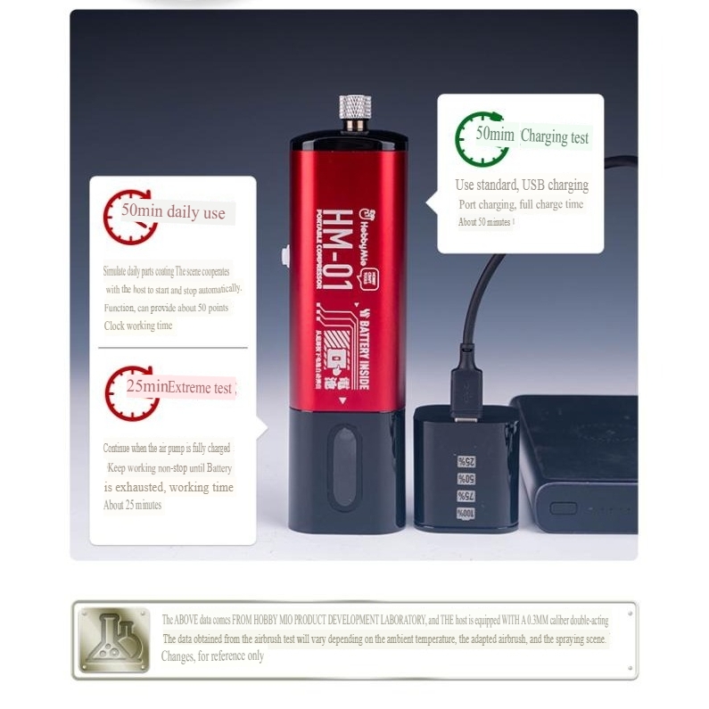 Máy nén khí Hobby mio mini sơn mô hình HM-01 Portable Compressor air pump airbrush