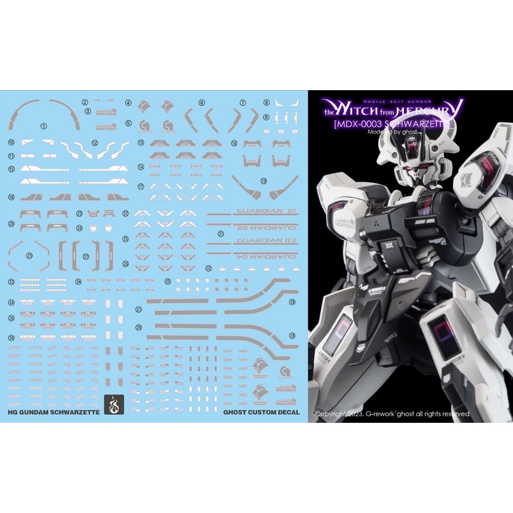 Decal nước dán mô hình SCHWARZETTE WITCH MERCURY water sticker