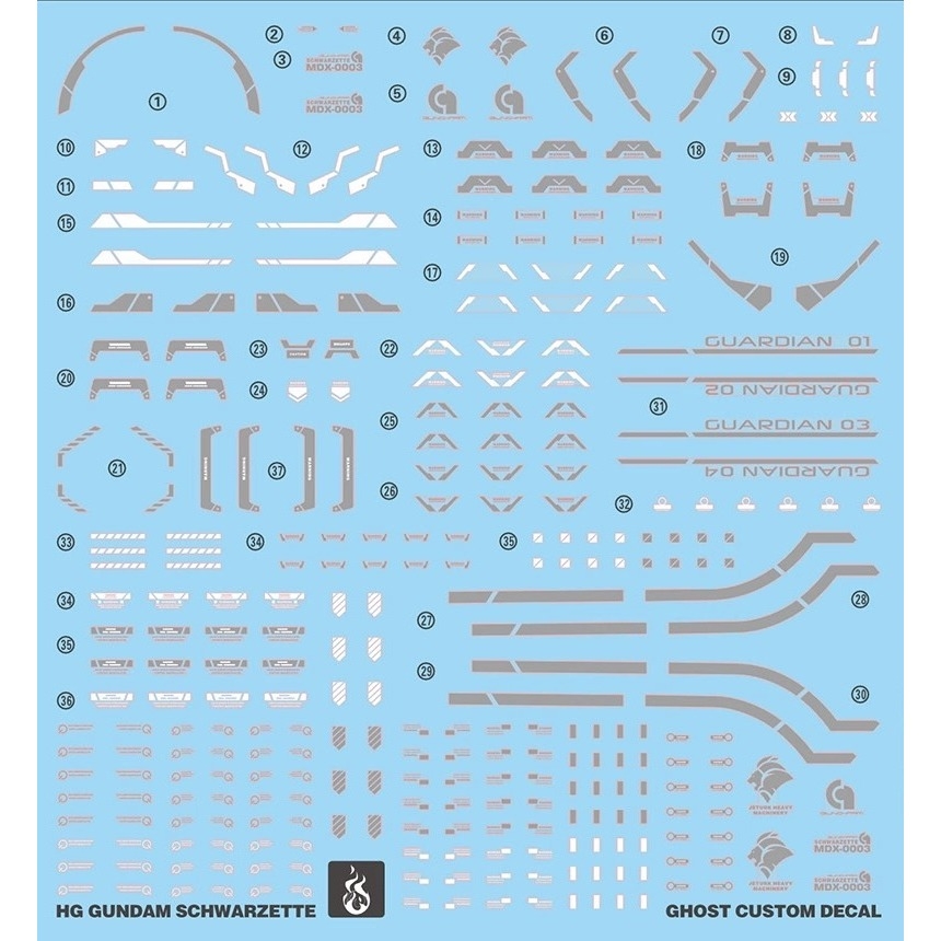 Decal nước dán mô hình SCHWARZETTE WITCH MERCURY water sticker