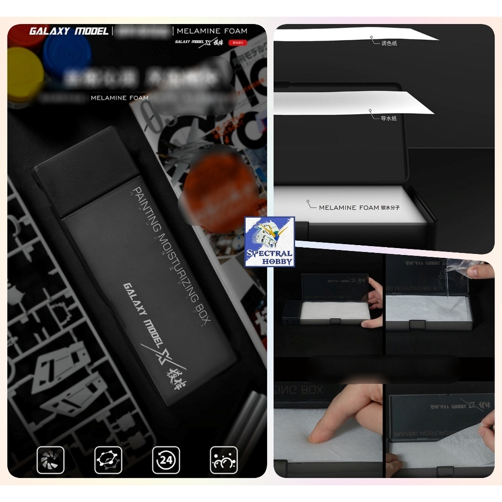 Hộp dưỡng ẩm vẽ cọ sơn mô hình Galaxy Wet palettes Paint Palettes T12A02-T12A05 Moisturizing box