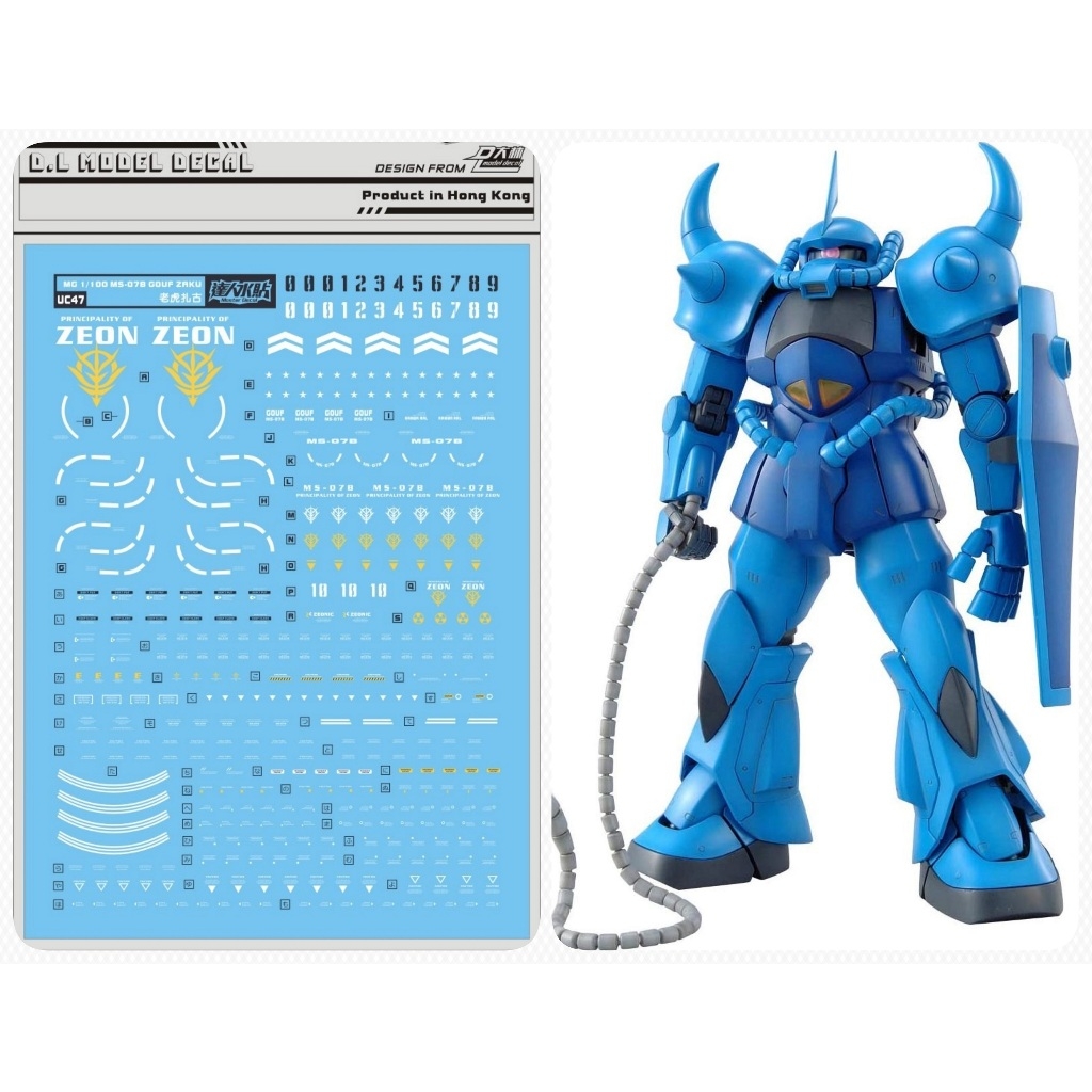 Decal nước dán mô hình MS-07B GOUF HG MG các loại WATER STICKER