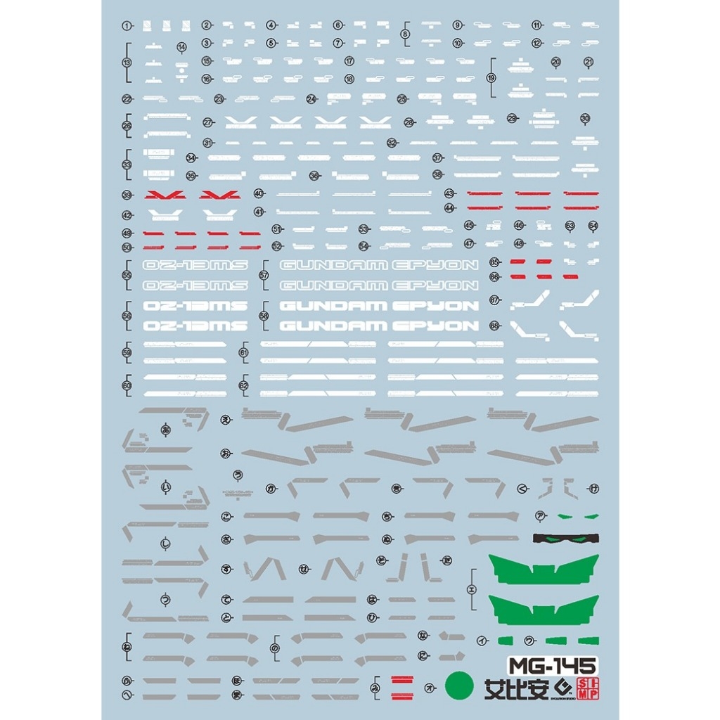 Decal nước dán mô hình EPYON mg hg rg các loại water sticker