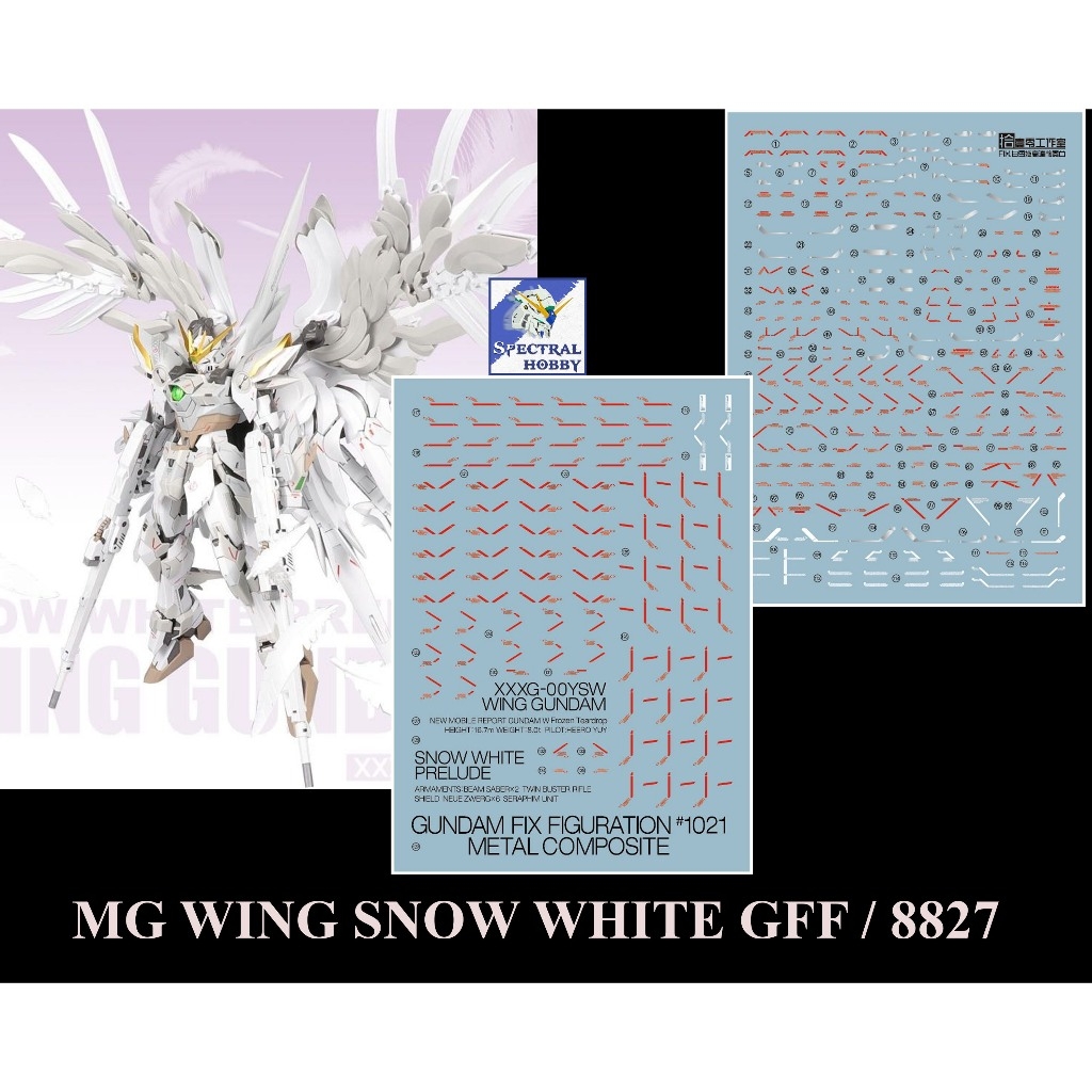 Decal nước dán mô hình Wing zero custom EW ver ka PG MG RG HG Gundam Water sticker