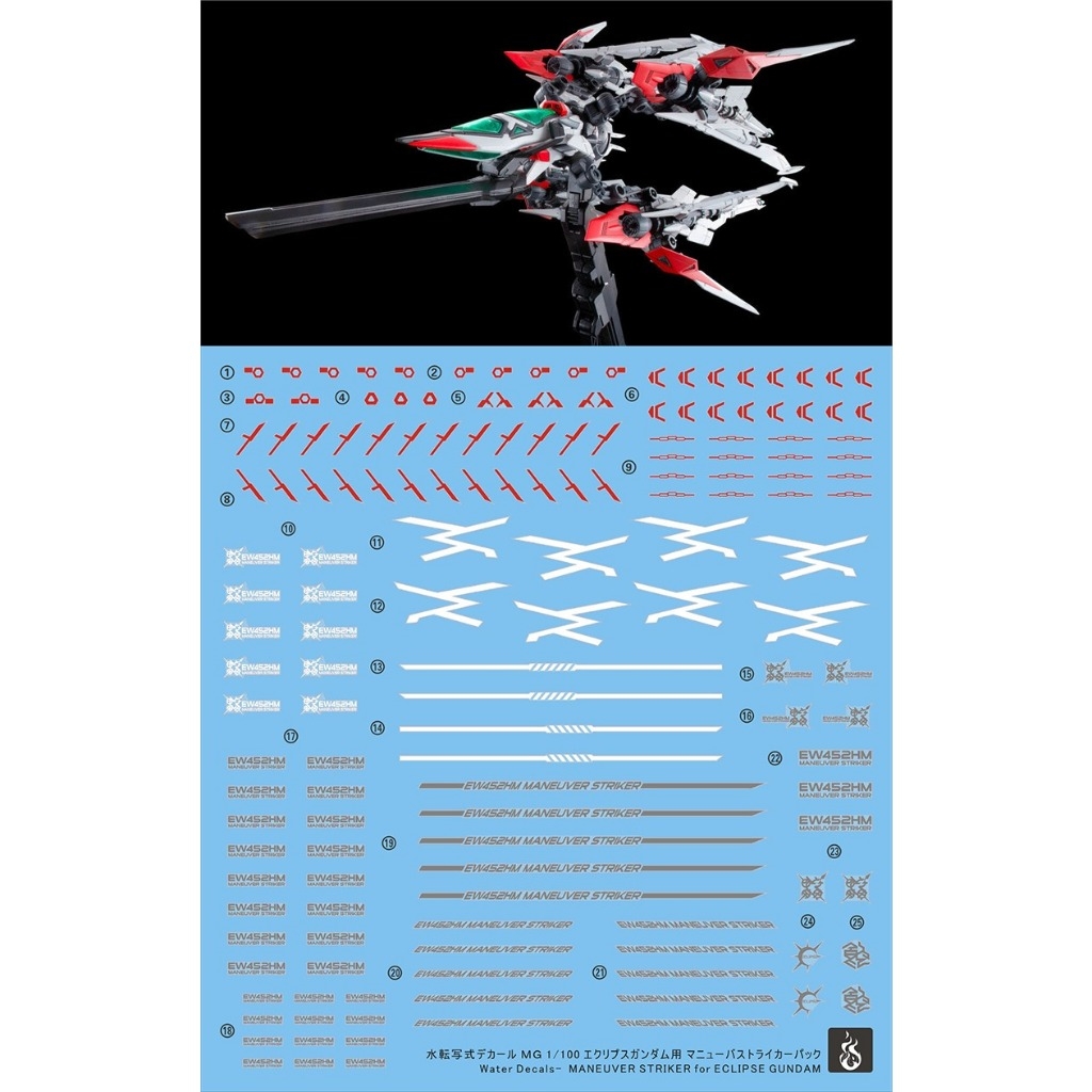 Decal nước dán mô hình MG Gundam Eclipse | EW452HM MANEUVER STRIKER water sticker