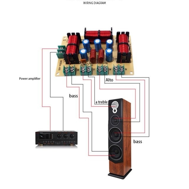 Mạch âm thanh phân tần 4 đường 120W 200W Dual Bass - Mid - Treble RCEDA 4 way Frequency Divider Crossover