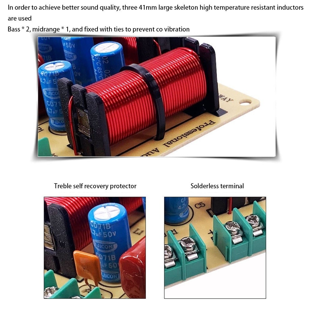 Mạch âm thanh phân tần 4 đường 120W 200W Dual Bass - Mid - Treble RCEDA 4 way Frequency Divider Crossover