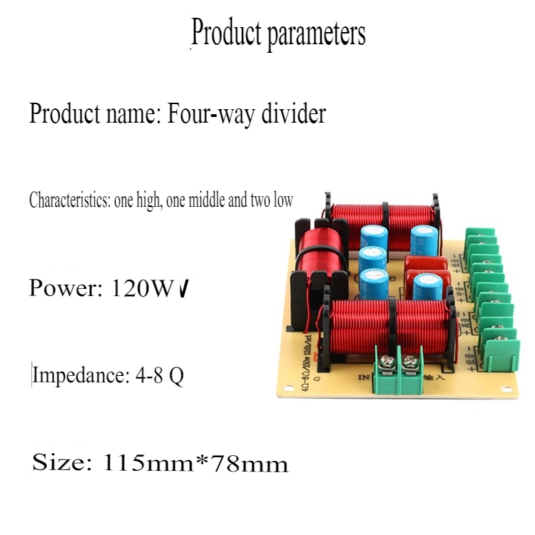 Mạch âm thanh phân tần 4 đường 120W 200W Dual Bass - Mid - Treble RCEDA 4 way Frequency Divider Crossover