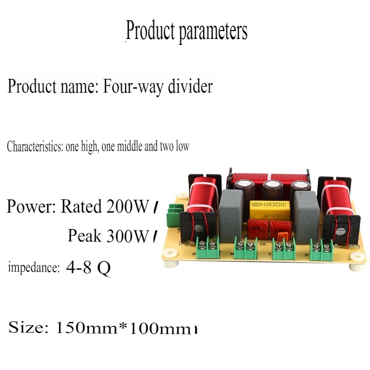 Mạch âm thanh phân tần 4 đường 120W 200W Dual Bass - Mid - Treble RCEDA 4 way Frequency Divider Crossover