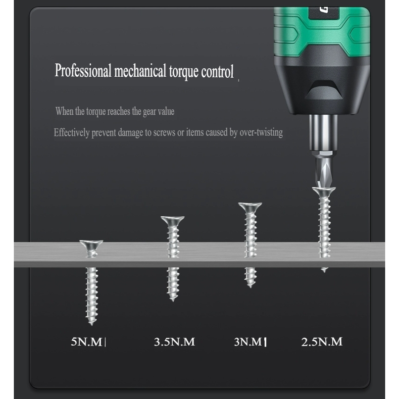 Máy khoan vặn vít mini cầm tay Greener Pro siêu khoẻ 4 tốc độ SCREWDRIVER DRILL RECHARGEABLE AUTOMATIC