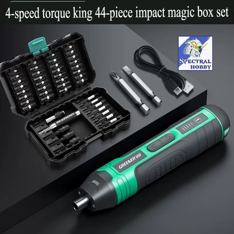 Máy khoan vặn vít mini cầm tay Greener Pro siêu khoẻ 4 tốc độ SCREWDRIVER DRILL RECHARGEABLE AUTOMATIC