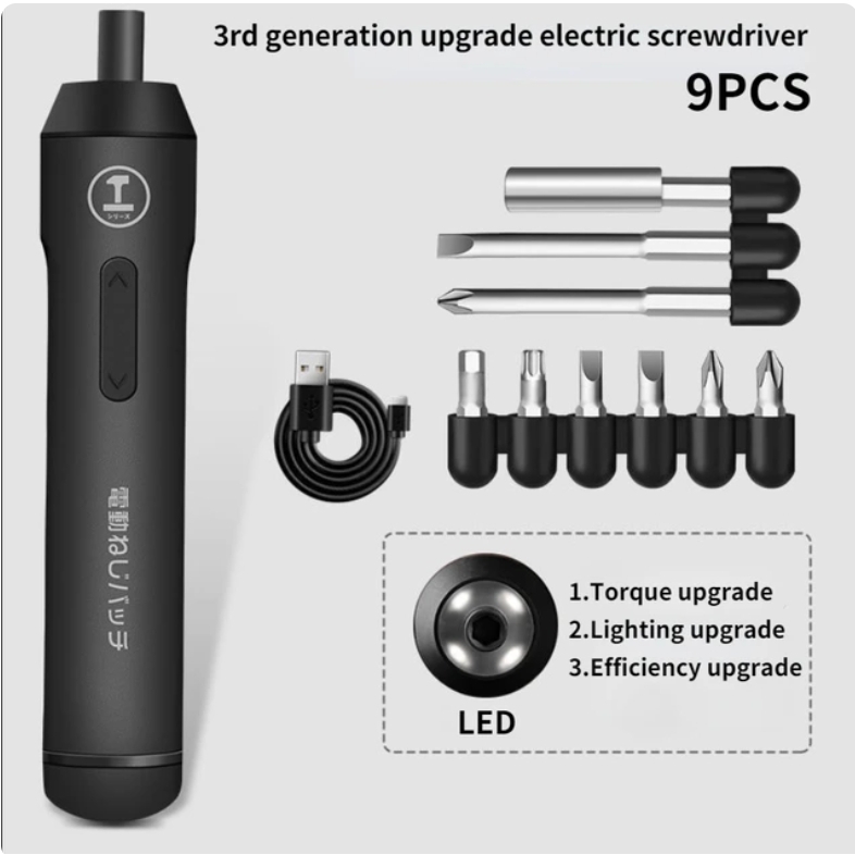 Máy khoan vặn vít mini Greener Pro Max 3rd siêu khoẻ Máy khoan vặn vít Greener Pro-Max 3rd Electric Screwdriver Rechargeable Small Hand Drill