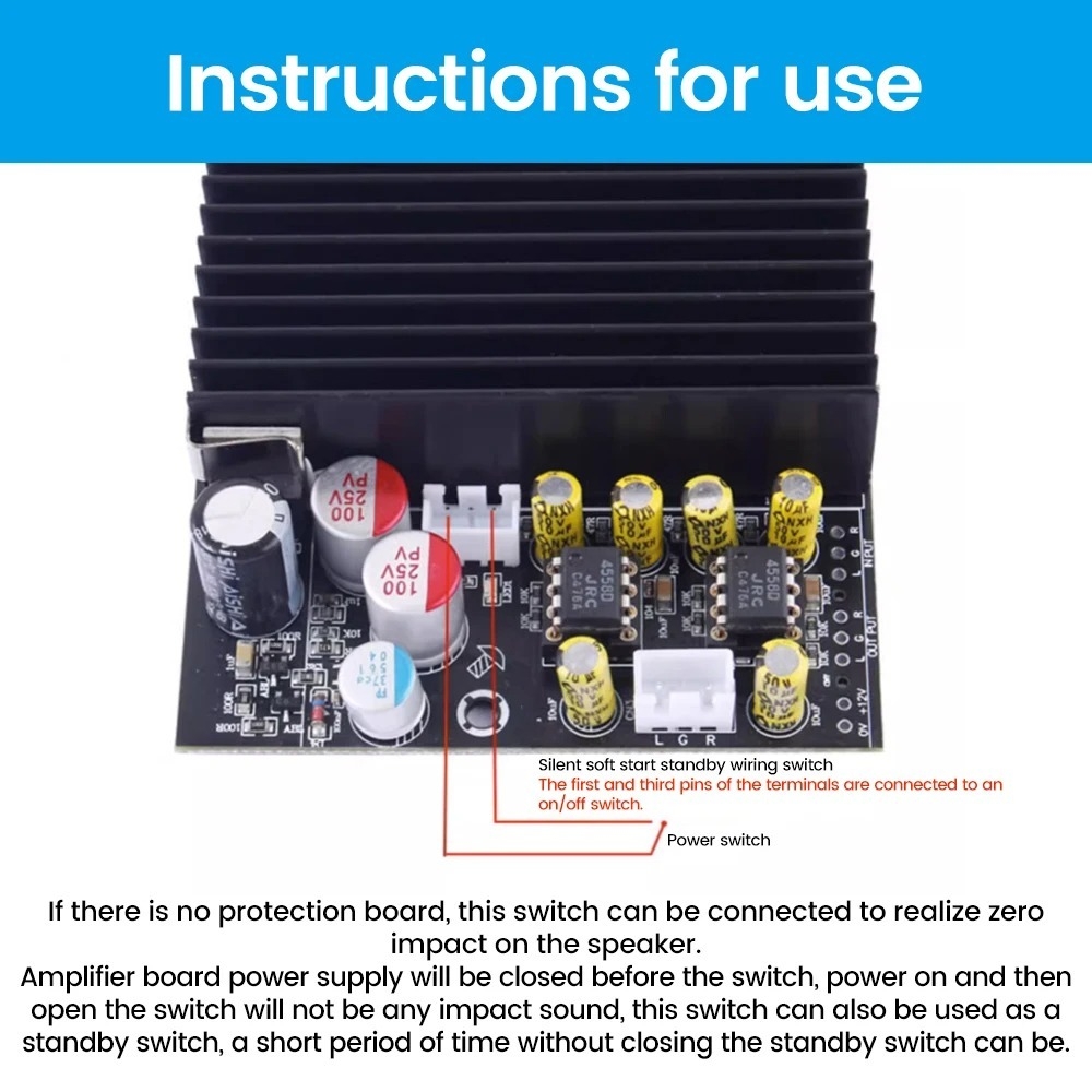 Mạch khuếch đại âm thanh TPA3255 Amplifier HIFI 2.0 channel 300W + 300W DC19-50V