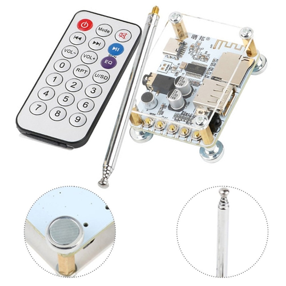 Mạch âm thanh MP3 player HiFi Bluetooth 5.0 Lossless Audio Receiver FM Radio TF USB Remore Amplifier