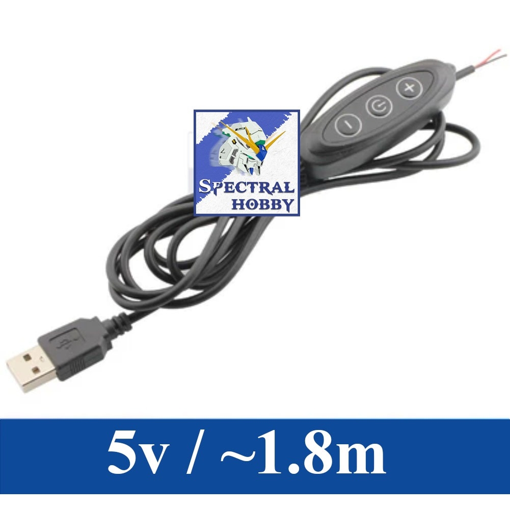 Dây nguồn DC 5v cắm cổng USB điều chỉnh 3 nút cho Led và các thiết bị DIY