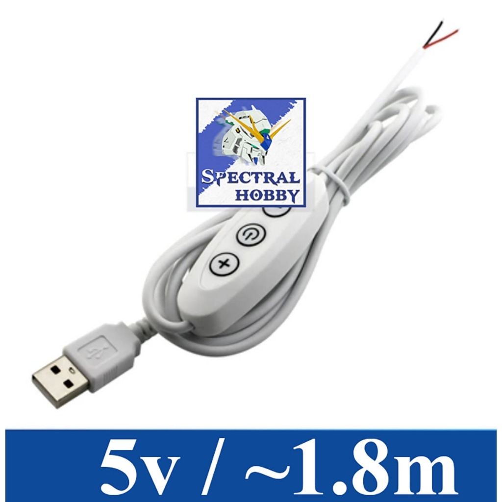Dây nguồn DC 5v cắm cổng USB điều chỉnh 3 nút cho Led và các thiết bị DIY
