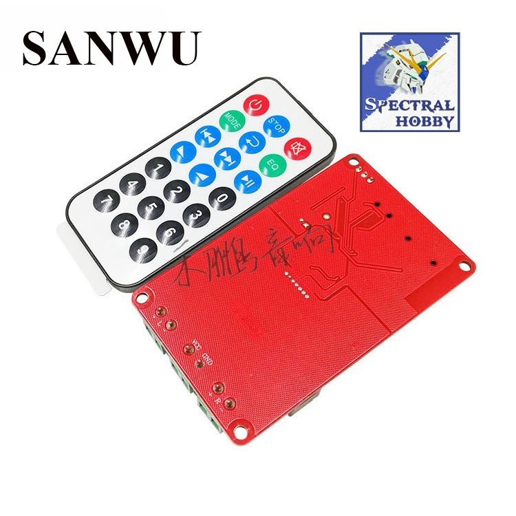 Mạch khuếch đại âm thanh kèm remote IR TPA3116 50W x2 Bluetooth đọc usb thẻ TF amplifier